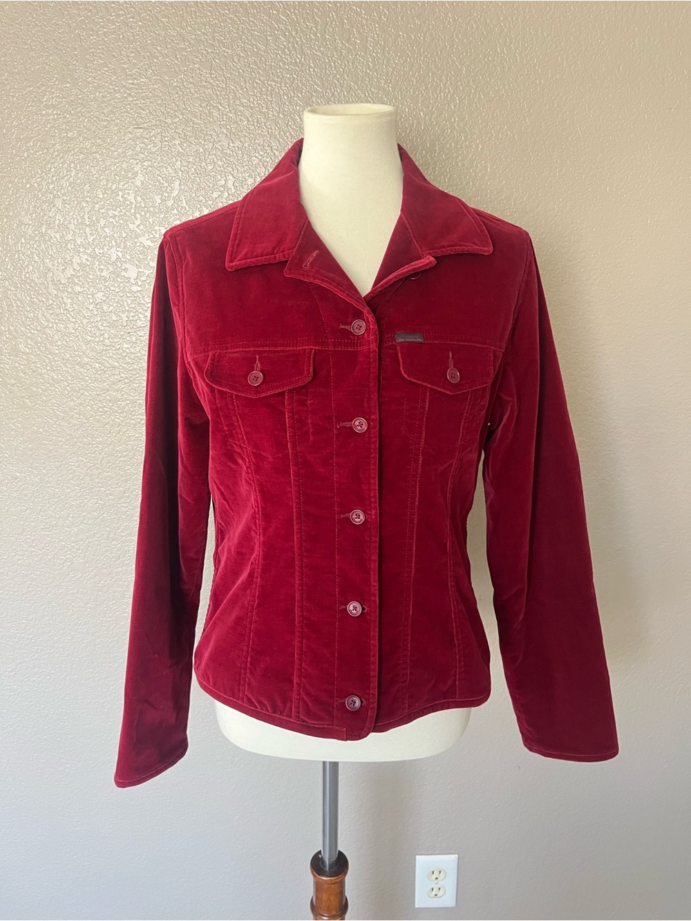 Faconnable red velvet jacket medium